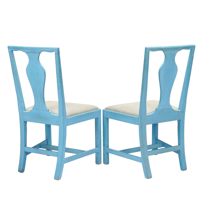 Pair of painted Academic Revival slip seat side chairs (c. 1940)
