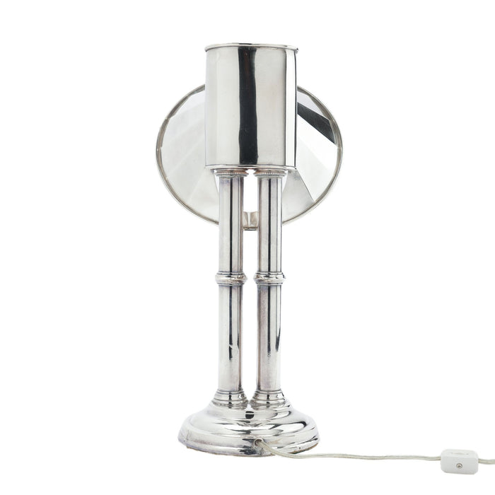 English Sheffield silvered copper and brass pulpit lamp (c. 1835)