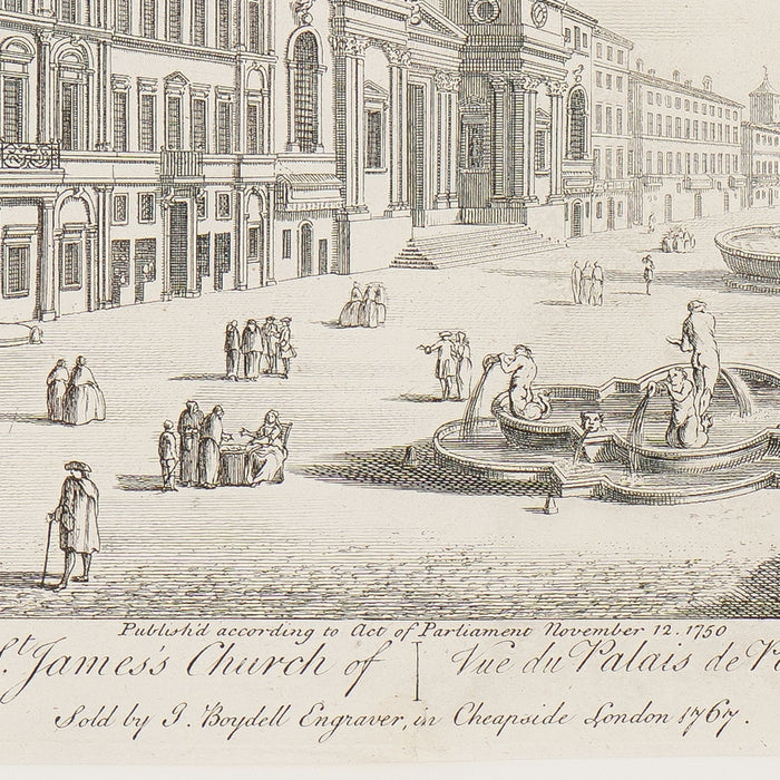 View of the Palazzo Pamphili and Piazza Navona in Rome by Le Geuy (1767)