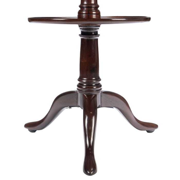 English Georgian two tier circular mahogany dumb waiter (c. 1760)