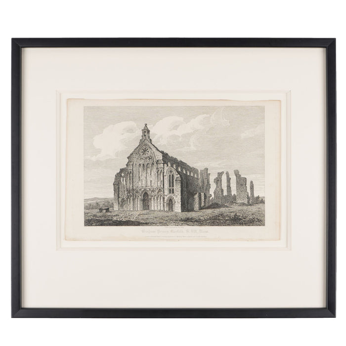 Set of four engravings of English Gothic ecclesiastical buildings by John Coney (1819)