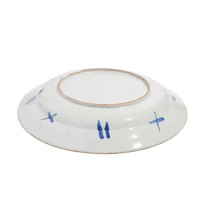 English Delft tin glazed platter (c. 1750)