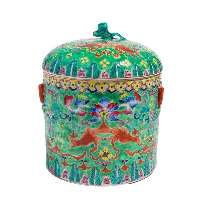 Chinese porcelain covered storage jar (c. 1870)