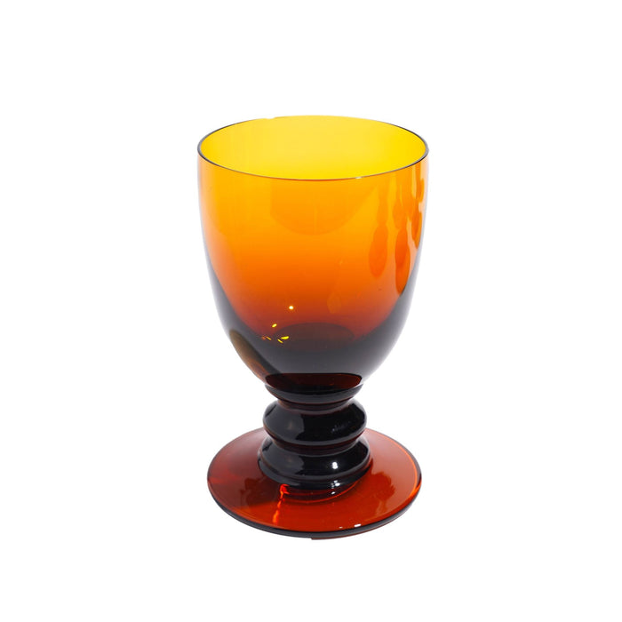 Set of eight amber glass pedestal rummers (c. 1950)