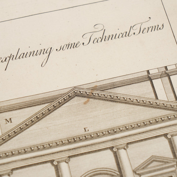 Part of A Building Explaining Some Technical Terms (a page from A Complete Body Of Architecture) by Isaac Ware (1756)