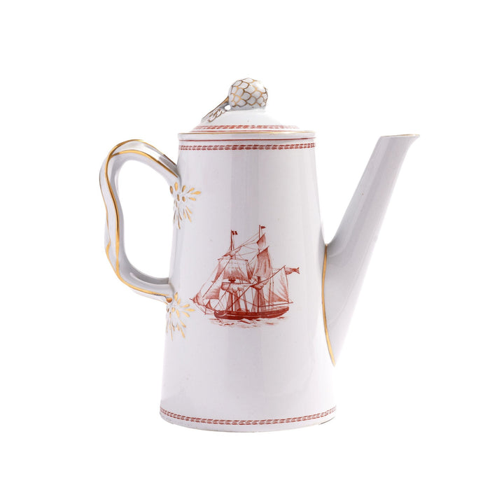 Lowestoft lighthouse coffee/tea pot in the Trade Winds pattern by Copeland Spode (1960-1995)