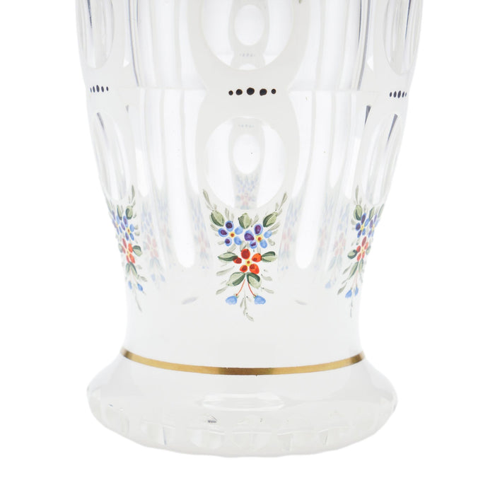 Bohemian blown spa glass tumbler with enamel overlay (c. 1825-45)