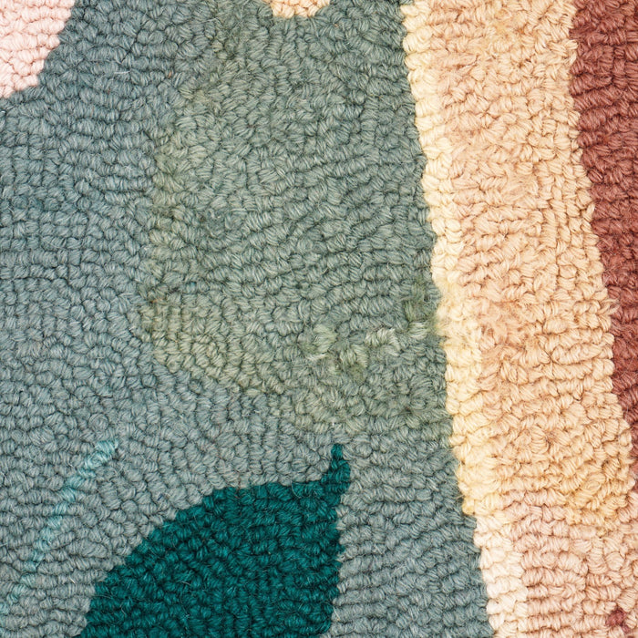 Large vintage hooked wall hanging of a jungle scene (c. 1950)