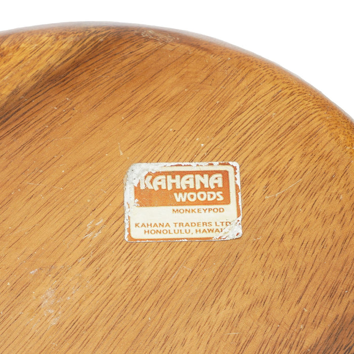 Kahana Traders hand carved monkeypod wood bowl (1950-55)