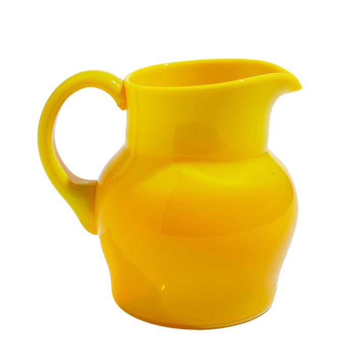 Vintage cadmium yellow opaline blown glass pitcher