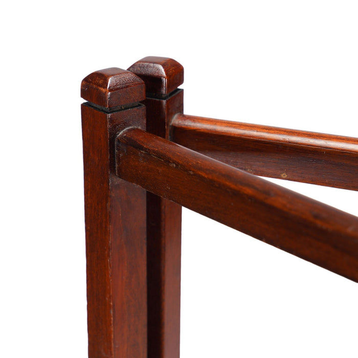 English two part mahogany towel rail, c. 1890-1910