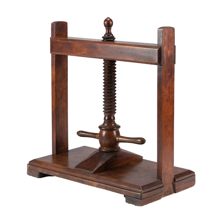English walnut linen press by Thomas Bradford & Company (1850-1900)