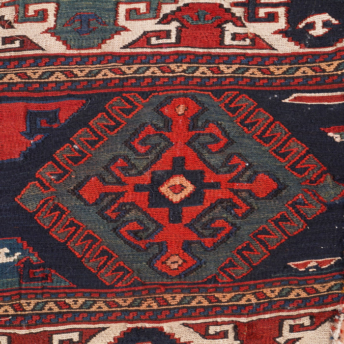 Mounted Soumak cradle panel textile (c. 1880)