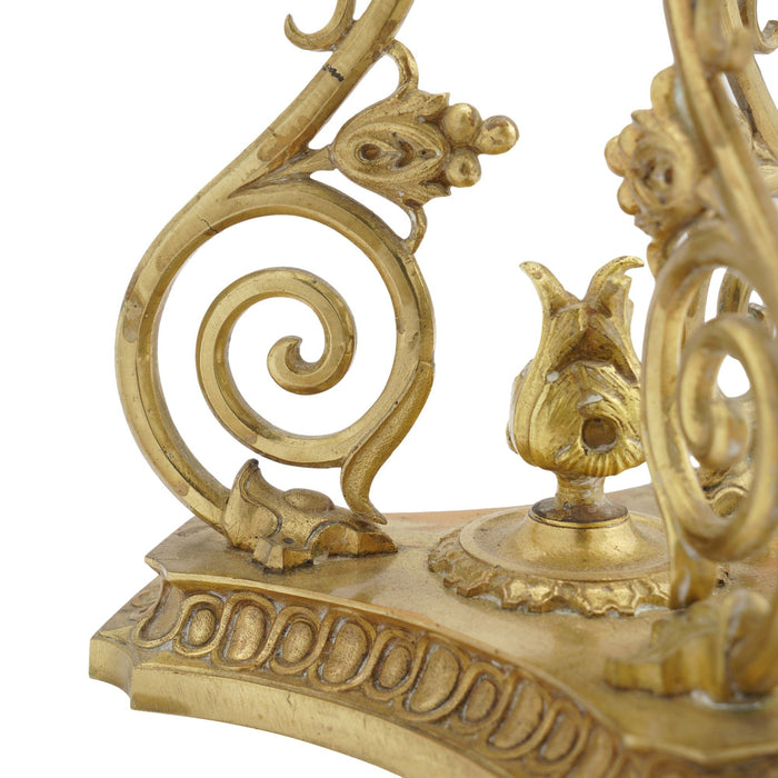 Pair of French cast brass meridian oil lamp stands (c. 1850)