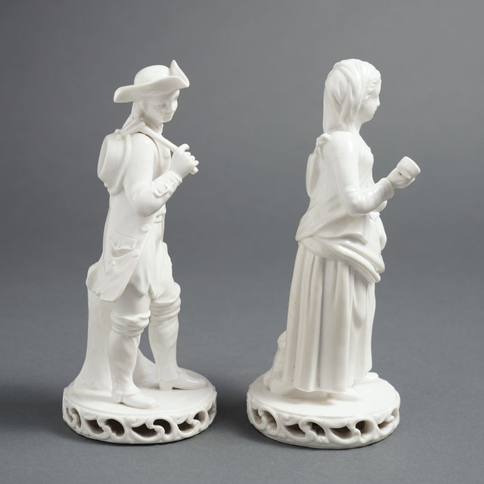 Pair of English Blanc du Chine figures by Stevenson & Hancock (1863-66)