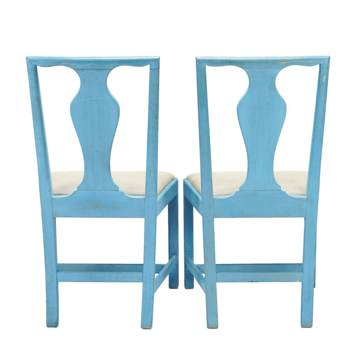 Pair of painted Academic Revival slip seat side chairs (c. 1940)