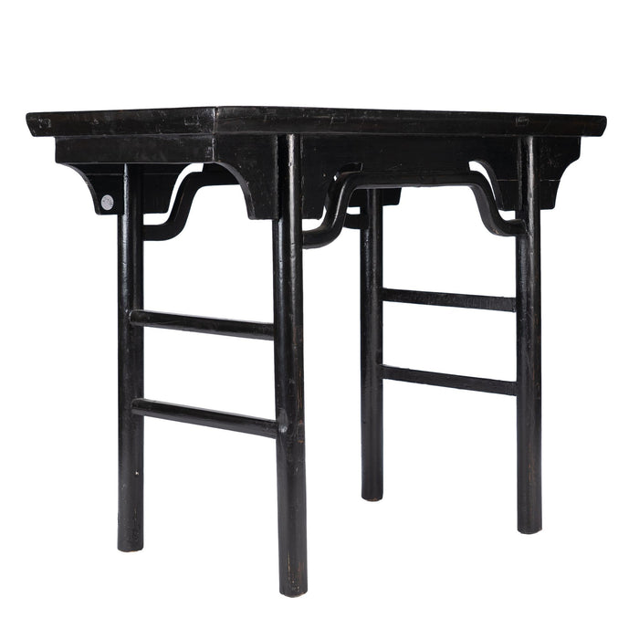 Chinese black lacquered elm wine table (c. 1875)