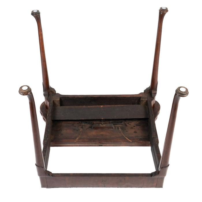 Queen Anne walnut flip top concertina game table (c. 1720)