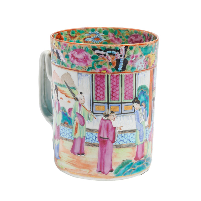 Chinese Mandarin Palette tankard / mug in polychrome enamels (c. 1815)