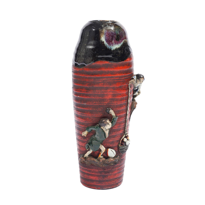 Japanese Sumida Gawa ceramic vase (c. 1900)