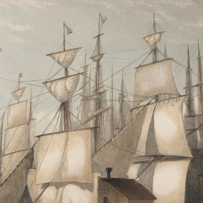 Wharf and Shipping, New York by H.S. Beckwith (1869)