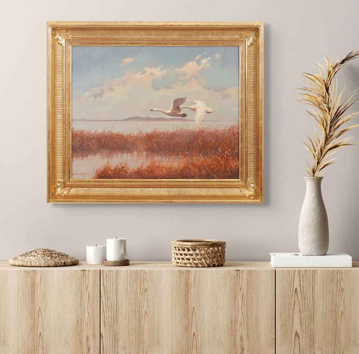 Flight of Swans by Arthur Eakin (c. 1900's)