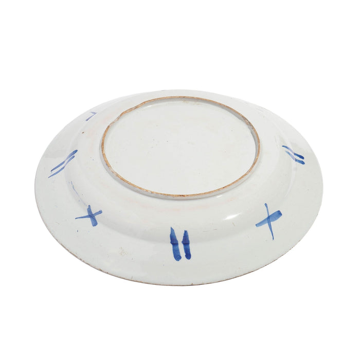 English Delft tin glazed platter (c. 1750)