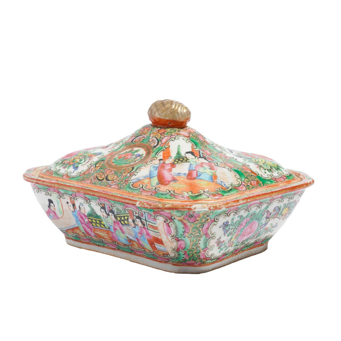 Chinese Famille Rose medallion covered serving dish (c. 1875-1900)