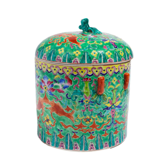Chinese porcelain covered storage jar (c. 1870)