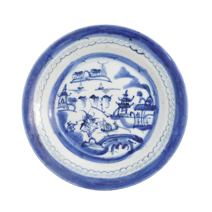 Set of 4 Chinese export Canton patterned tea plates (c. 1850-75)