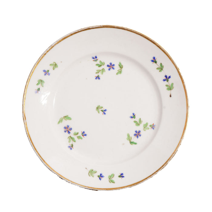 Set of five Bourbon Sprig Paris porcelain tea plates by Charles Field Haviland (c. 1790)