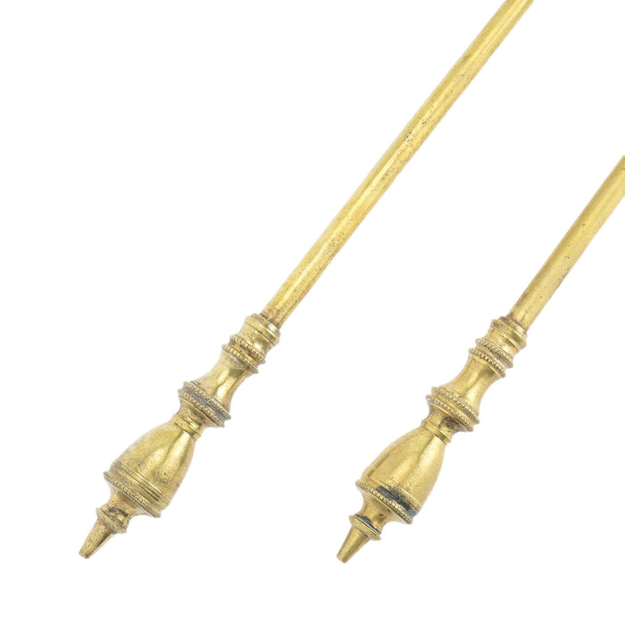 Pair of Academic Revival brass fire tools (c. 1950)