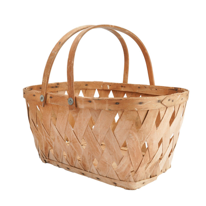 Split oak double handle basket attributed to Longaberger (1920-40)