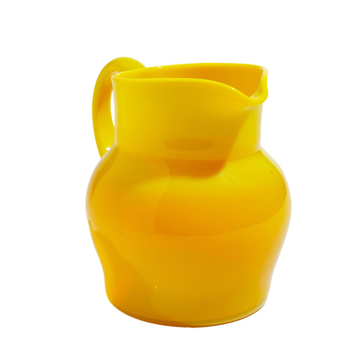Vintage cadmium yellow opaline blown glass pitcher