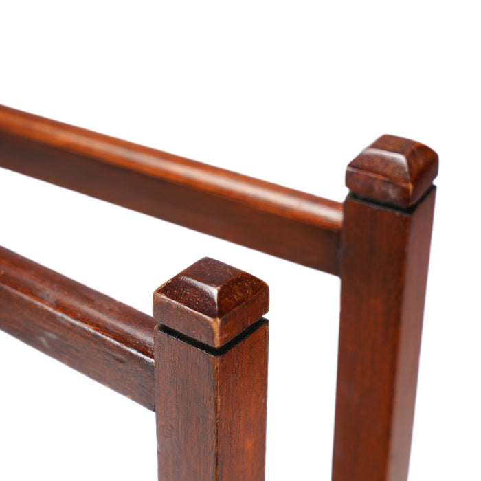 English two part mahogany towel rail, c. 1890-1910