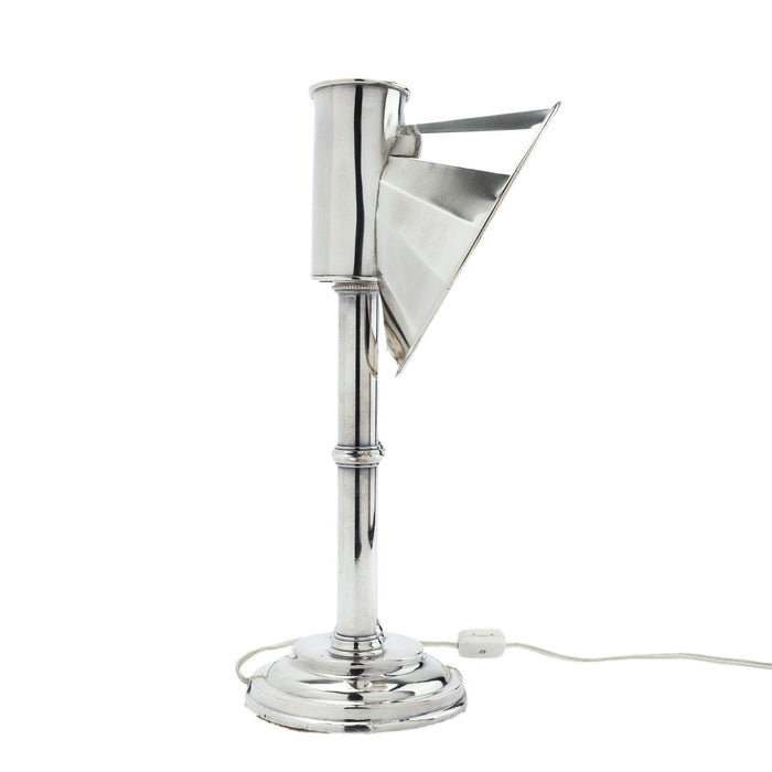 English Sheffield silvered copper and brass pulpit lamp (c. 1835)