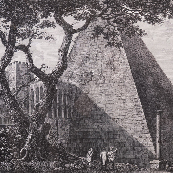 Veduta della Piramide di C.Cestio by Luigi Rossini (1822)