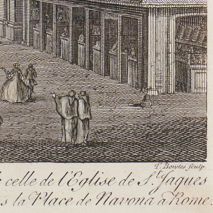 View of the Palazzo Pamphili and Piazza Navona in Rome by Le Geuy (1767)
