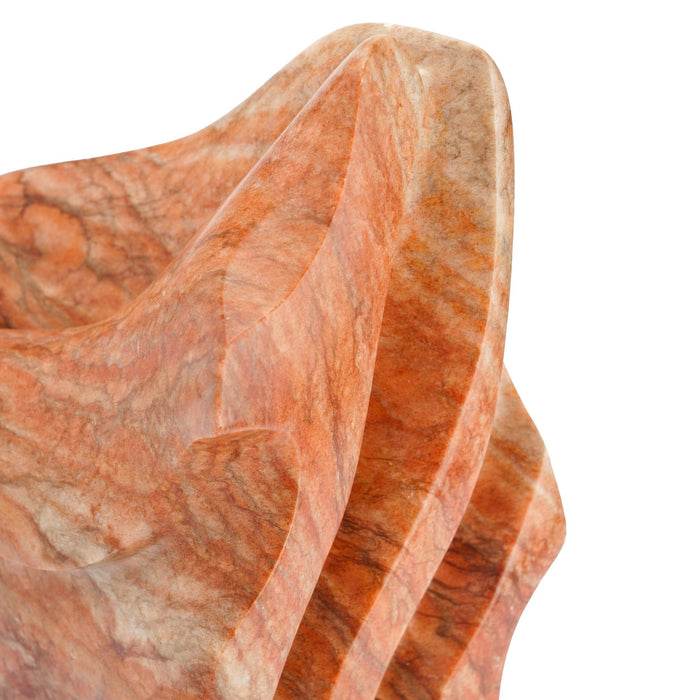 Abstract sculpture in rouge marble mounted on a Belgium black marble base (c. 1950)