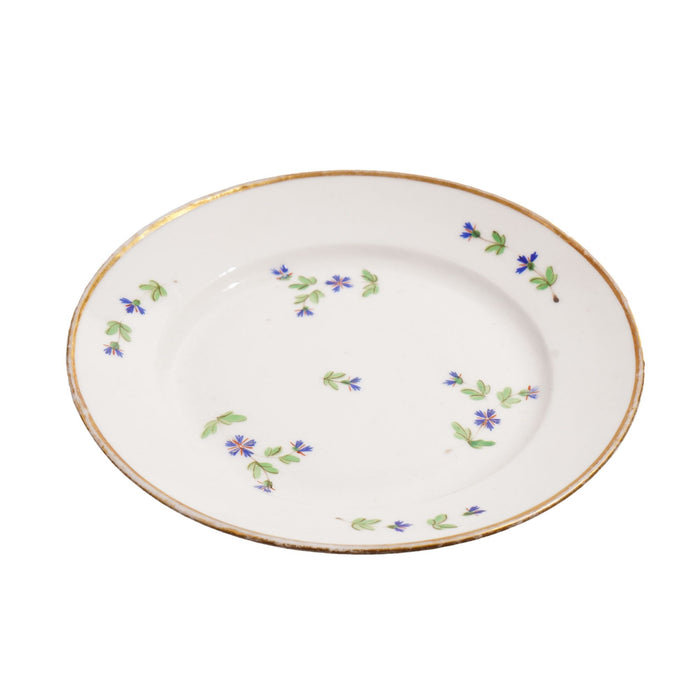Set of five Bourbon Sprig Paris porcelain tea plates by Charles Field Haviland (c. 1790)