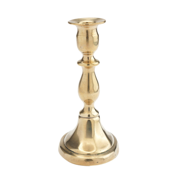 English cast brass oval base candlestick by William A. Harrison (c. 1791-1818)