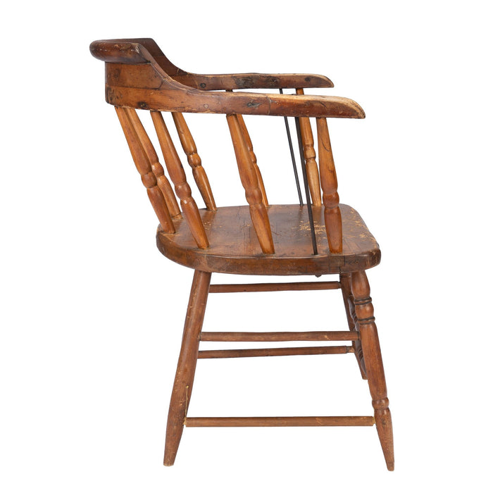 Distressed American firehouse armchair (c. 1835)