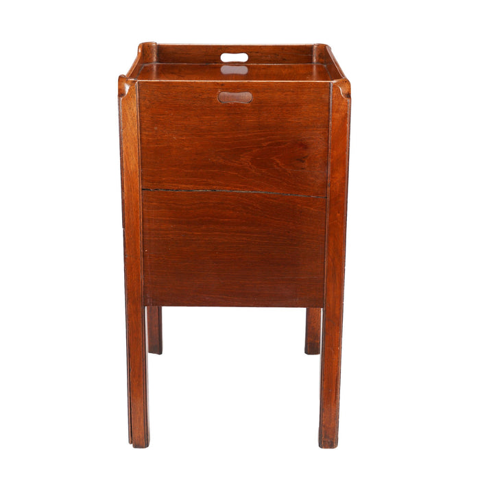 English Georgian gallery top commode (c. 1790-1810)