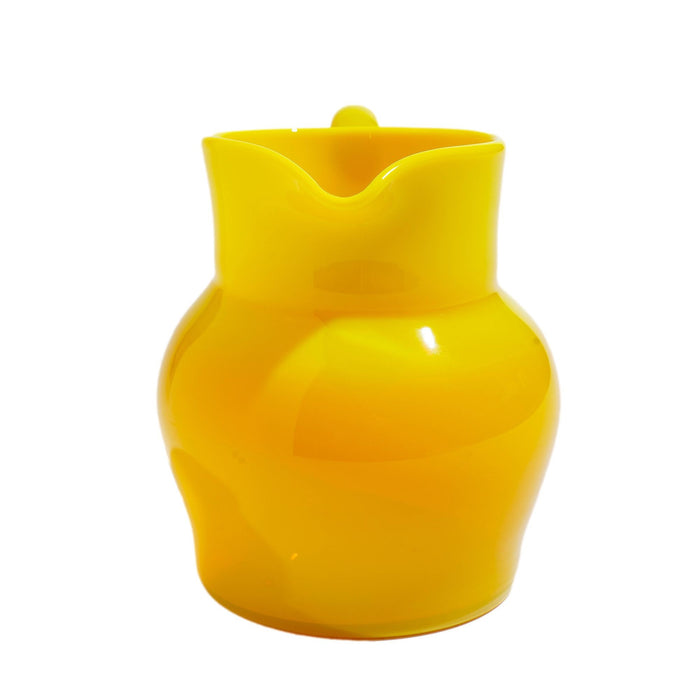 Vintage cadmium yellow opaline blown glass pitcher