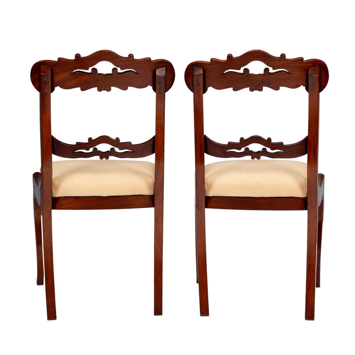 Pair of Boston slip seat mahogany side chairs (c. 1830-45)