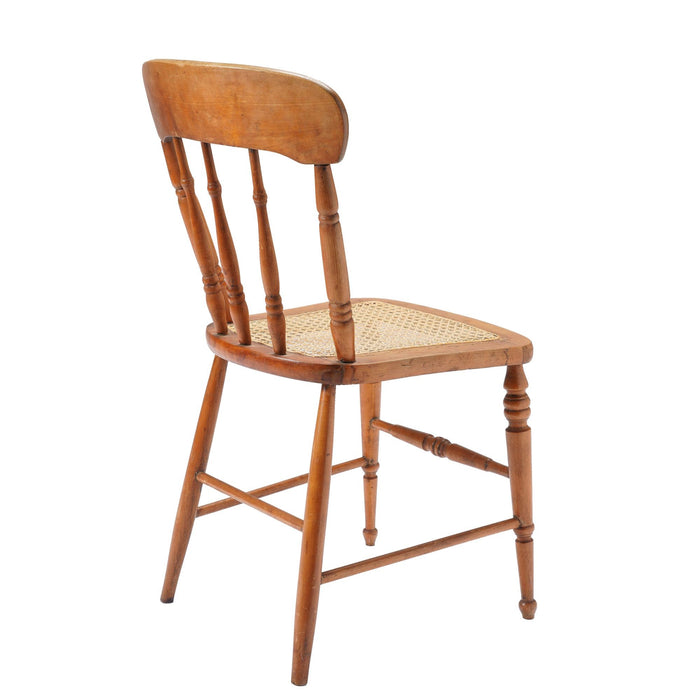 Set of 4 New England cane seat country Sheraton maple fancy chairs (c. 1840-60)