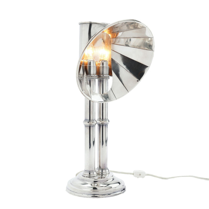 English Sheffield silvered copper and brass pulpit lamp (c. 1835)