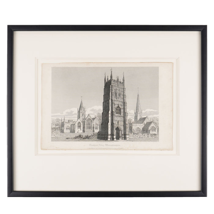 Set of four engravings of English Gothic ecclesiastical buildings by John Coney (1819)