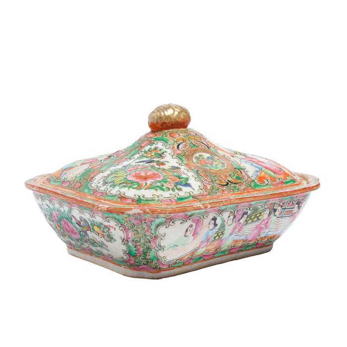 Chinese Famille Rose medallion covered serving dish (c. 1875-1900)