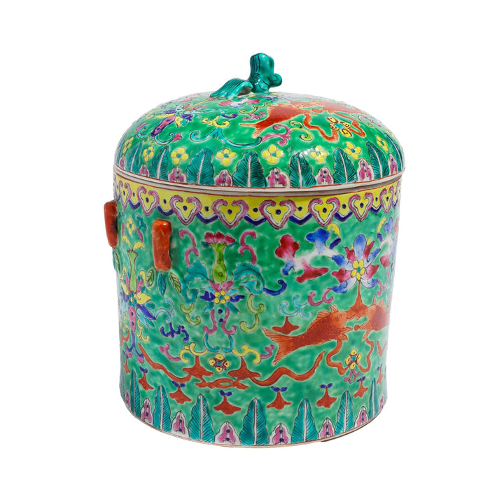 Chinese porcelain covered storage jar (c. 1870)